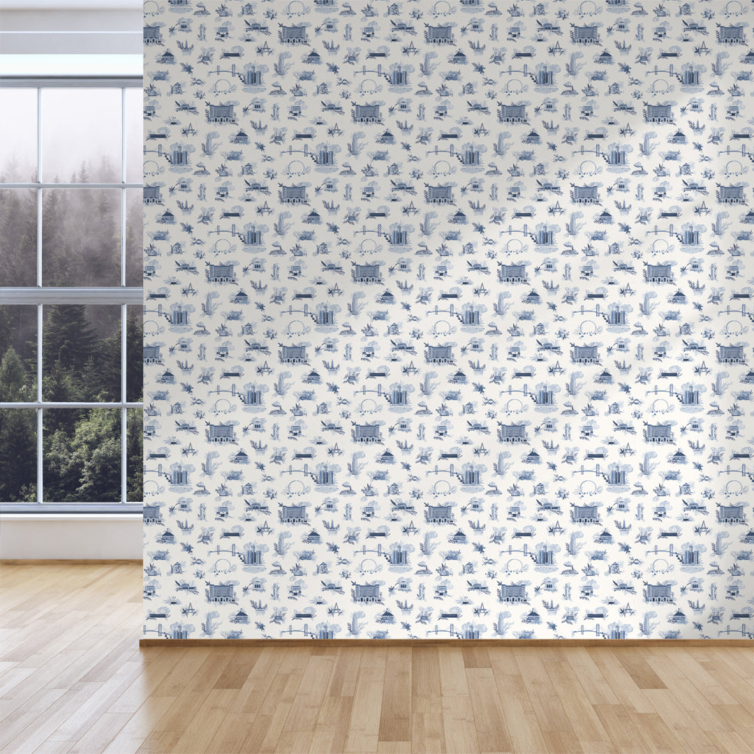 We <3 Detroit - Toile Blue