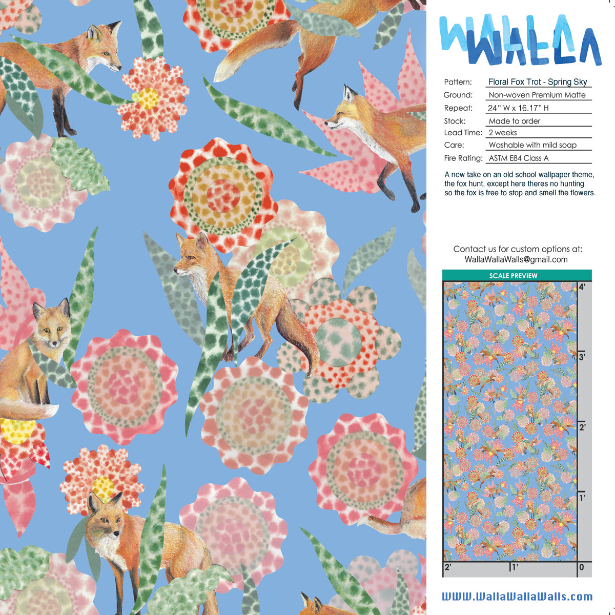Floral Fox Trot - Spring Sky