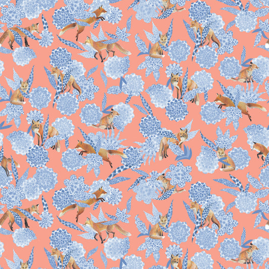 Floral Fox Trot - Coral