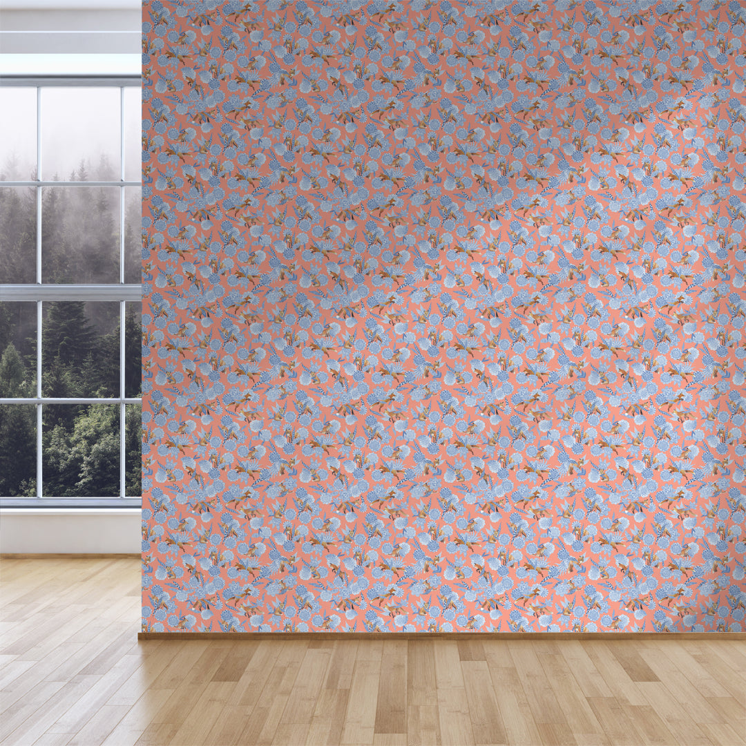 Floral Fox Trot - Coral
