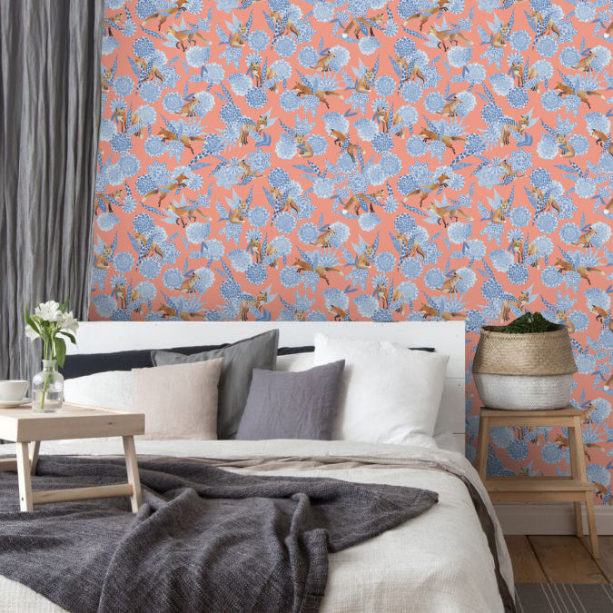 Floral Fox Trot - Coral